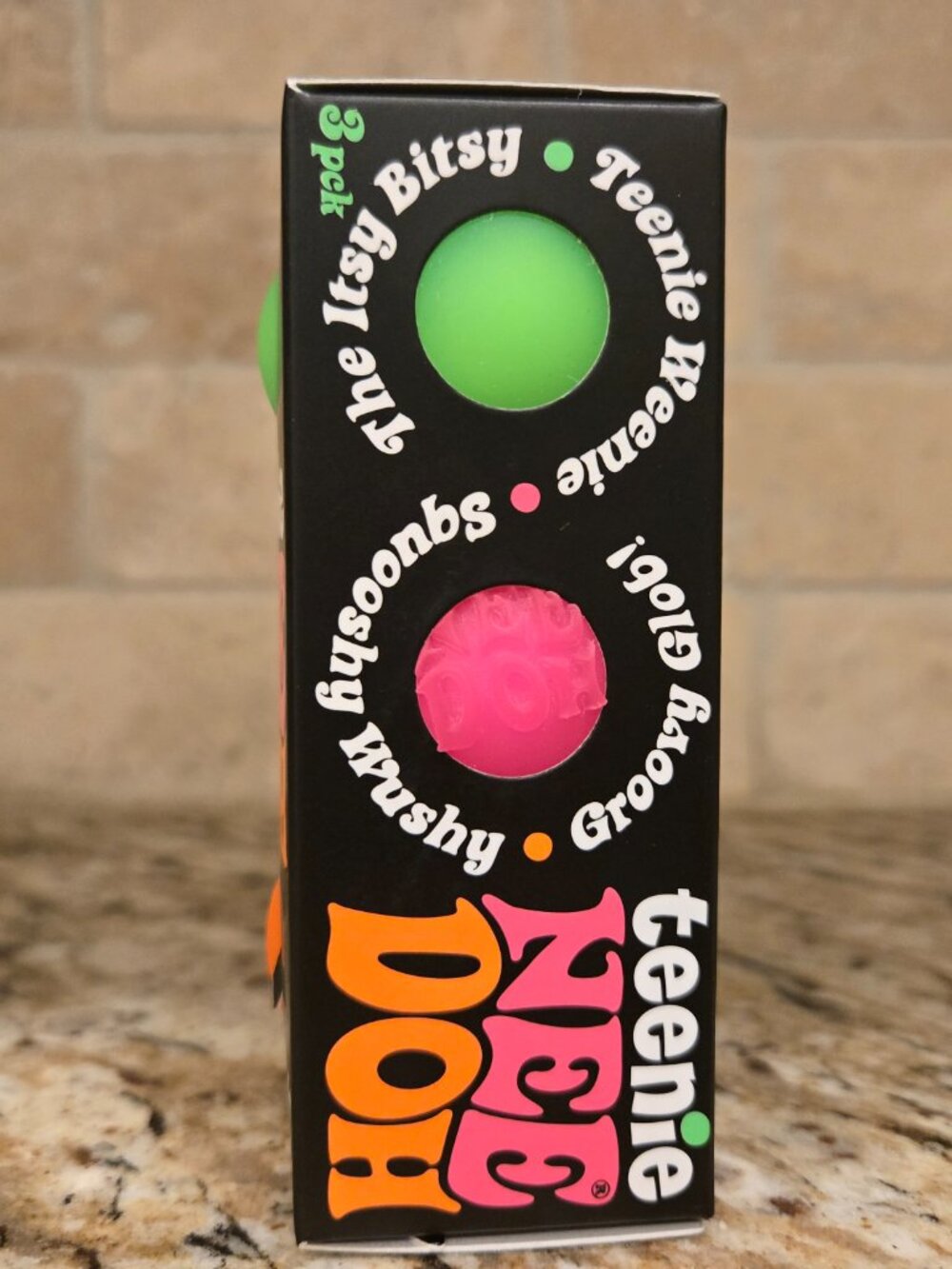 Needoh - Teenie Needoh - BNIB - 1 Box = 3Pck - Green, Pink & Orange Colors